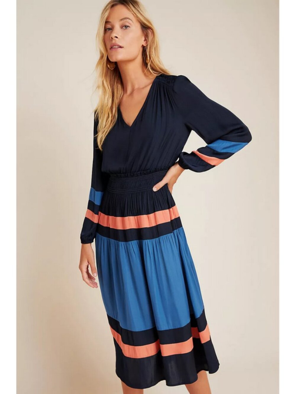 Current Air x Anthropologie Sz. M Aidy Colorblocked Midi Dress